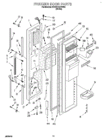 07 - Freezer Door parts for Whirlpool Refrigerator 6ED22DQXBW00 from AppliancePartsPros.com