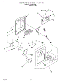08 - Dispenser Front parts for Whirlpool Refrigerator 3XART725F00 from AppliancePartsPros.com