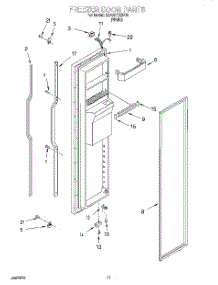 08 - Freezer Door parts for Whirlpool Refrigerator 3XART722F00 from AppliancePartsPros.com