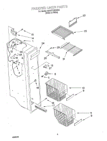 04 - Freezer Liner parts for Whirlpool Refrigerator 3XART745GW00 from AppliancePartsPros.com