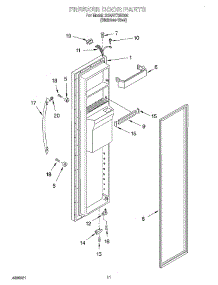 07 - Freezer Door parts for Whirlpool Refrigerator 3XART735G00 from AppliancePartsPros.com