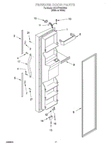 07 - Freezer Door parts for Whirlpool Refrigerator 3XART745GW00 from AppliancePartsPros.com