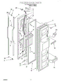 06 - Freezer Door parts for Whirlpool Refrigerator 3XART720F02 from AppliancePartsPros.com