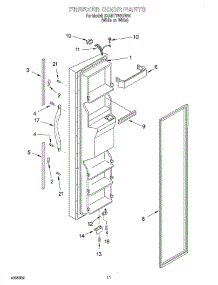07 - Freezer Door parts for Whirlpool Refrigerator 3XART745GW01 from AppliancePartsPros.com