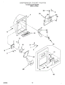 08 - Dispenser Front parts for Whirlpool Refrigerator 3XART745GW01 from AppliancePartsPros.com