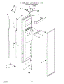 08 - Freezer Door parts for Whirlpool Refrigerator 3XART722F02 from AppliancePartsPros.com
