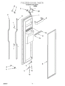 08 - Freezer Door parts for Whirlpool Refrigerator 3XART722F01 from AppliancePartsPros.com