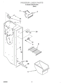 03 - Freezer Liner parts for Whirlpool Refrigerator 3XART731GB00 from AppliancePartsPros.com