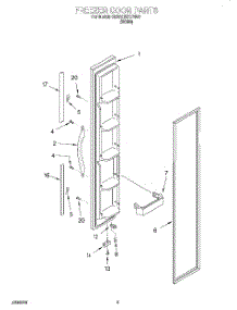 06 - Freezer Door parts for Whirlpool Refrigerator 6ED22PKXFW00 from AppliancePartsPros.com
