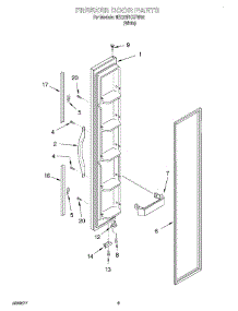 06 - Freezer Door parts for Whirlpool Refrigerator 6ED22PKXFW02 from AppliancePartsPros.com