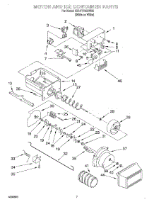 04 - Motor And Ice Container parts for Whirlpool Refrigerator 3XART730GW00 from AppliancePartsPros.com