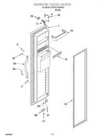 06 - Freezer Door parts for Whirlpool Refrigerator 3XART710GW02 from AppliancePartsPros.com