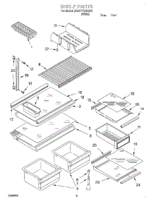 05 - Shelf parts for Whirlpool Refrigerator 3XART719GG00 from AppliancePartsPros.com