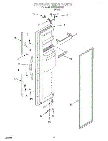08 - Freezer Door parts for Whirlpool Refrigerator 7GD22DFXFW01 from AppliancePartsPros.com