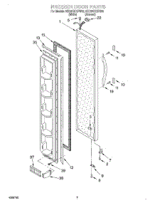 05 - Freezer Door parts for Whirlpool Refrigerator 8ED20TKXFN03 from AppliancePartsPros.com
