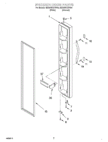 05 - Freezer Door parts for Whirlpool Refrigerator 8ED20TKXFW04 from AppliancePartsPros.com