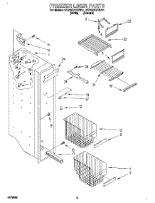 04 - Freezer Liner parts for Whirlpool Refrigerator 3ED25DQXBW01 from AppliancePartsPros.com