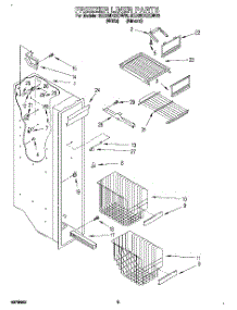04 - Freezer Liner parts for Whirlpool Refrigerator 3ED25DQXDN00 from AppliancePartsPros.com
