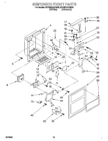 08 - Dispenser Front parts for Whirlpool Refrigerator 3ED25DQXBN00 from AppliancePartsPros.com
