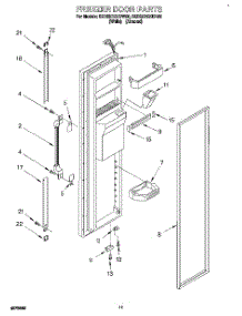 08 - Freezer Door parts for Whirlpool Refrigerator 3ED22DQXDW00 from AppliancePartsPros.com