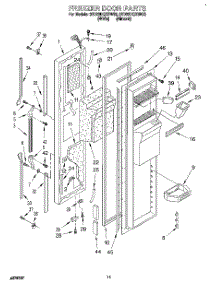 07 - Freezer Door parts for Whirlpool Refrigerator 3ED22DQXBW03 from AppliancePartsPros.com