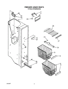 06 - Freezer Liner parts for Whirlpool Refrigerator 3ED22RQXXW00 from AppliancePartsPros.com