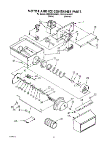 05 - Motor And Ice Container parts for Whirlpool Refrigerator 3ED25DQXAW00 from AppliancePartsPros.com