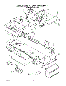 07 - Motor And Ice Container parts for Whirlpool Refrigerator 3ED22RQXXW00 from AppliancePartsPros.com