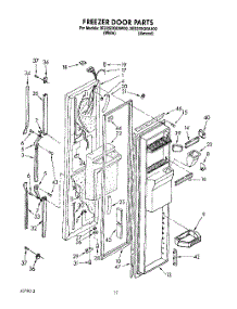 07 - Freezer Door parts for Whirlpool Refrigerator 3ED25DQXAW00 from AppliancePartsPros.com