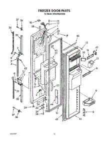09 - Freezer Door parts for Whirlpool Refrigerator 3ED22RQXXW00 from AppliancePartsPros.com