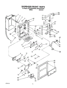 08 - Dispenser Front parts for Whirlpool Refrigerator 3ED25DQXAW00 from AppliancePartsPros.com