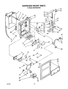 10 - Dispenser Front parts for Whirlpool Refrigerator 3ED22RQXXW00 from AppliancePartsPros.com