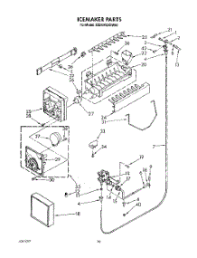 14 - Icemaker, Lit / Optional parts for Whirlpool Refrigerator 3ED22RQXXW00 from AppliancePartsPros.com