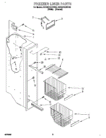 04 - Freezer Liner parts for Whirlpool Refrigerator 3ED22DQXDN00 from AppliancePartsPros.com