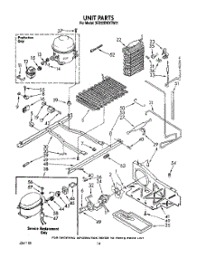 11 - Unit parts for Whirlpool Refrigerator 3ED22DWXTW01 from AppliancePartsPros.com