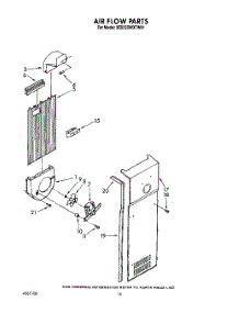 12 - Air Flow parts for Whirlpool Refrigerator 3ED22DWXTW01 from AppliancePartsPros.com