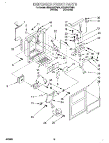 08 - Dispenser Front parts for Whirlpool Refrigerator 3ED22DQXBW00 from AppliancePartsPros.com