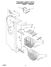 04 - Freezer Liner parts for Whirlpool Refrigerator 3ED22DQXBN00 from AppliancePartsPros.com