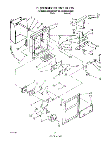 08 - Dispenser Front parts for Whirlpool Refrigerator 3ED22DQXAW00 from AppliancePartsPros.com