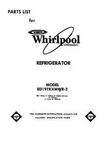 Front Cover parts for Whirlpool Refrigerator 2-A            Y from AppliancePartsPros.com