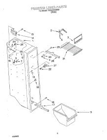 04 - Freezer Liner parts for Whirlpool Refrigerator TS22AEXHW00 from AppliancePartsPros.com