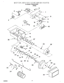 05 - Motor And Ice Container parts for Whirlpool Refrigerator TS22AEXHW00 from AppliancePartsPros.com