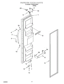 07 - Freezer Door parts for Whirlpool Refrigerator TS22AEXHW00 from AppliancePartsPros.com