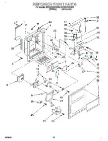 08 - Dispenser Front parts for Whirlpool Refrigerator 3ED22DQXBN02 from AppliancePartsPros.com