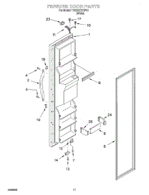 07 - Freezer Door parts for Whirlpool Refrigerator TS22AEXHW01 from AppliancePartsPros.com