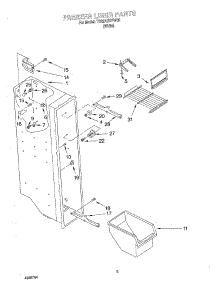 04 - Freezer Liner parts for Whirlpool Refrigerator TS22AEXHW02 from AppliancePartsPros.com