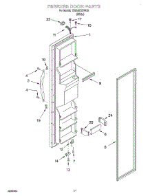 07 - Freezer Door parts for Whirlpool Refrigerator TS22AEXHW02 from AppliancePartsPros.com