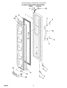 05 - Freezer Door parts for Whirlpool Refrigerator 2VED21ZKFW00 from AppliancePartsPros.com