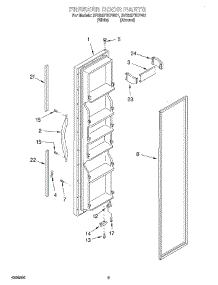 05 - Freezer Door parts for Whirlpool Refrigerator 2VED27TKFN01 from AppliancePartsPros.com