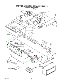 05 - Motor And Ice Container parts for Whirlpool Refrigerator 6ED25DQXAW00 from AppliancePartsPros.com